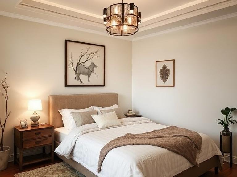 dormitorio equilibrado con feng shui en la decoración del hogar