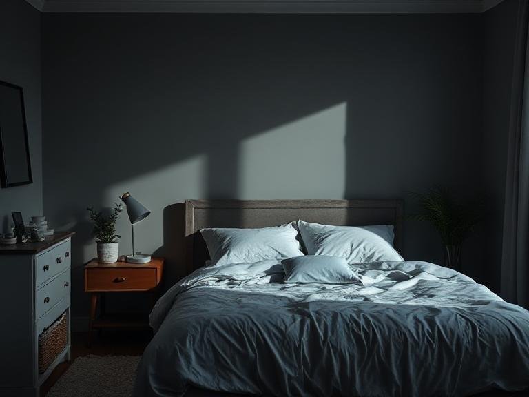 dormitorio oscuro y ordenado como parte de los remedios naturales para dormir