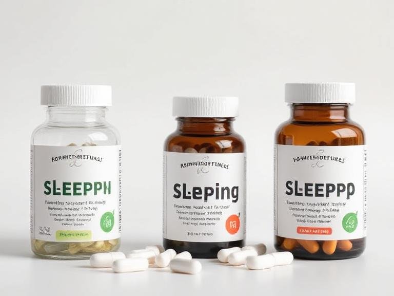 frascos de suplementos naturales para dormir sin pastillas